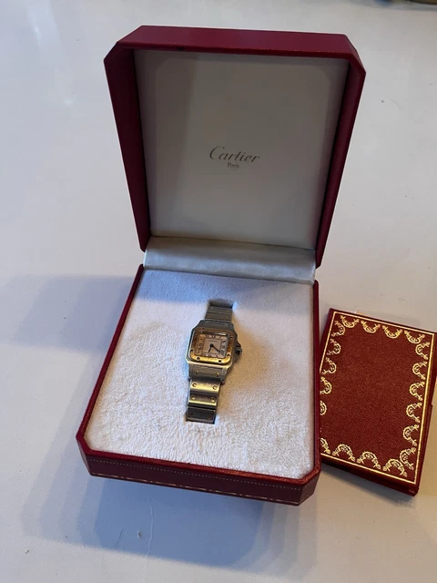 Montre homme Cartier Santos Bbc8346 authentique, bicolore, acier inoxydable, or 18 carats