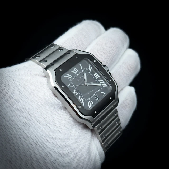 Montre Cartier Santos de Cartier 39,8 mm, cadran gris, bracelet en acier, 2025 (WSSA0037) – Image 6