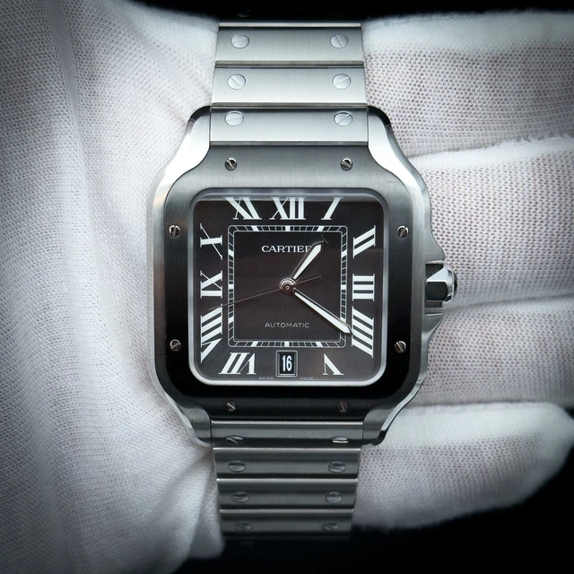 Montre Cartier Santos de Cartier 39,8 mm, cadran gris, bracelet en acier, 2025 (WSSA0037) – Image 7