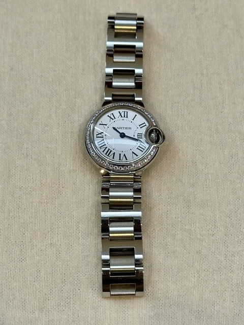 Montre Cartier Ballon Bleu QTZ 28 mm pour femme avec lunette sertie de diamants - Coffret complet – Image 6