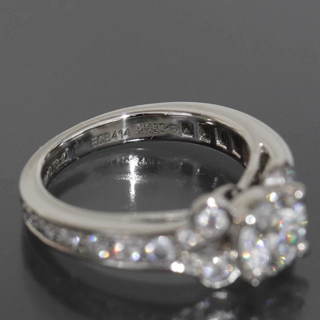 Bague Cartier diamant 0,73 ct VVS2 G 3EX US6 Pt950 boîte GIA nouvellement polie 5923A – Image 9