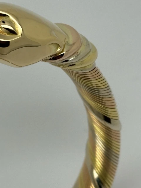 Bracelet Cartier Panthère Cougar Trinity en or jaune, blanc et rose 18 carats, service 2025 – Image 6