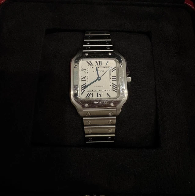 Montre Cartier Santos de Cartier Medium en acier inoxydable WSSA0029, coffret et papiers – Image 17