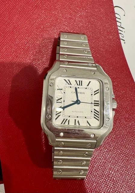 Montre Cartier Santos de Cartier Medium en acier inoxydable WSSA0029, coffret et papiers – Image 13