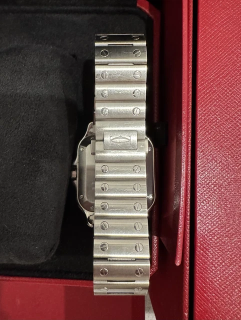 Montre Cartier Santos de Cartier Medium en acier inoxydable WSSA0029, coffret et papiers – Image 10