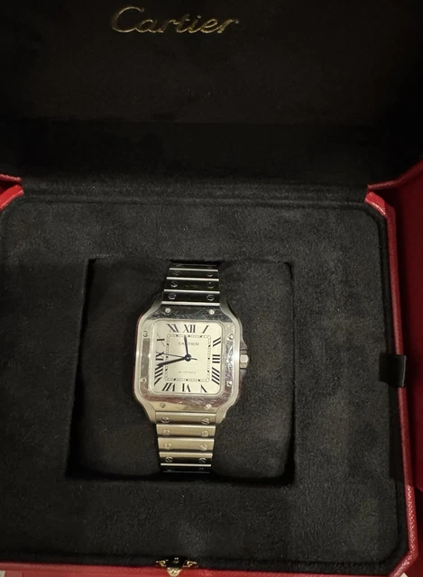 Montre Cartier Santos de Cartier Medium en acier inoxydable WSSA0029, coffret et papiers – Image 8