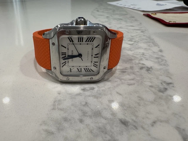 Montre Cartier Santos de Cartier Medium en acier inoxydable WSSA0029, coffret et papiers – Image 5