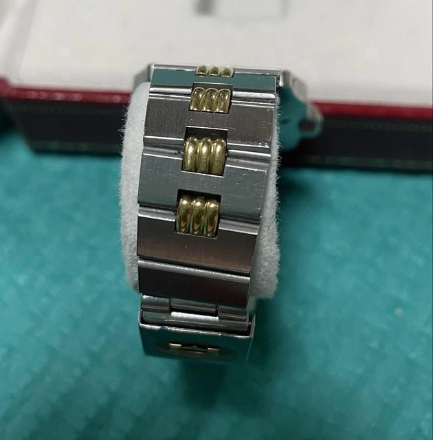 Montre-bracelet automatique Cartier Santos Godron rare de 1980 d'occasion – Image 4